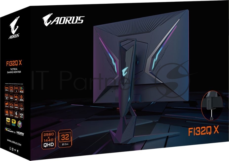Монитор Gigabyte 32 Aorus FI32Q-X IPS 2560x1440 240Hz FreeSync 350cd/m2 16:9