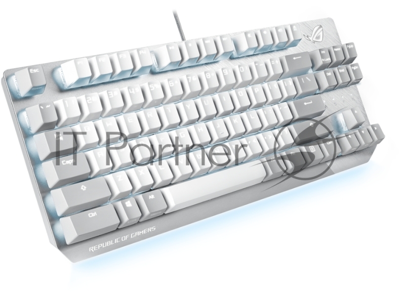 Игровая клавиатура белая ASUS ROG Strix Scope NX TKL ML (ROG NX RED switches, аллюминивая рама, USB, RGB подсветка, 90MP02B6-BKRA00)