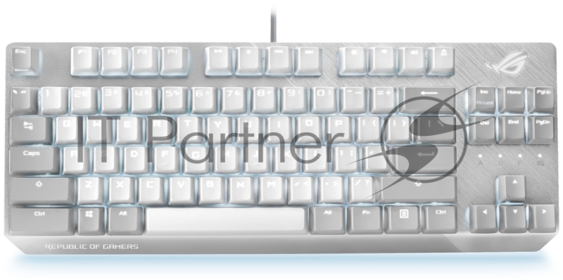 Игровая клавиатура белая ASUS ROG Strix Scope NX TKL ML (ROG NX RED switches, аллюминивая рама, USB, RGB подсветка, 90MP02B6-BKRA00)