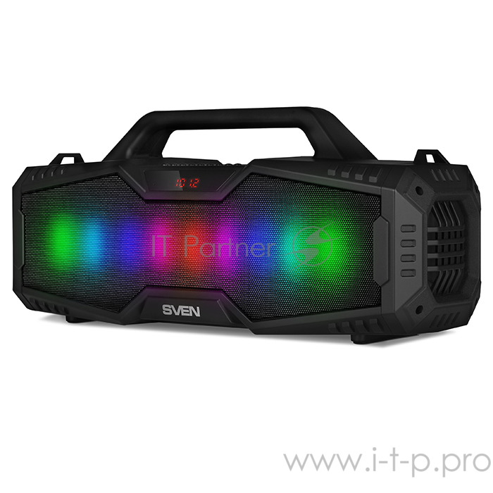 Колонки SVEN PS-480, черный (24 Вт, Bluetooth, FM, USB, microSD, LED-дисплей, 2000мА*ч)