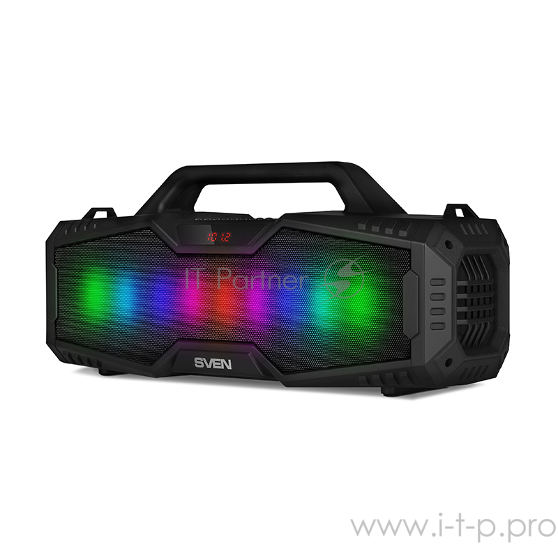 Колонки SVEN PS-480, черный (24 Вт, Bluetooth, FM, USB, microSD, LED-дисплей, 2000мА*ч)