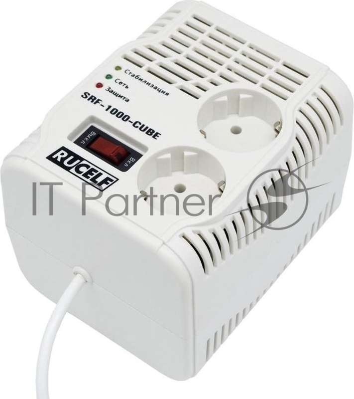 Стабилизатор напряжения Rucelf SRF-1000-CUBE однофазный белый