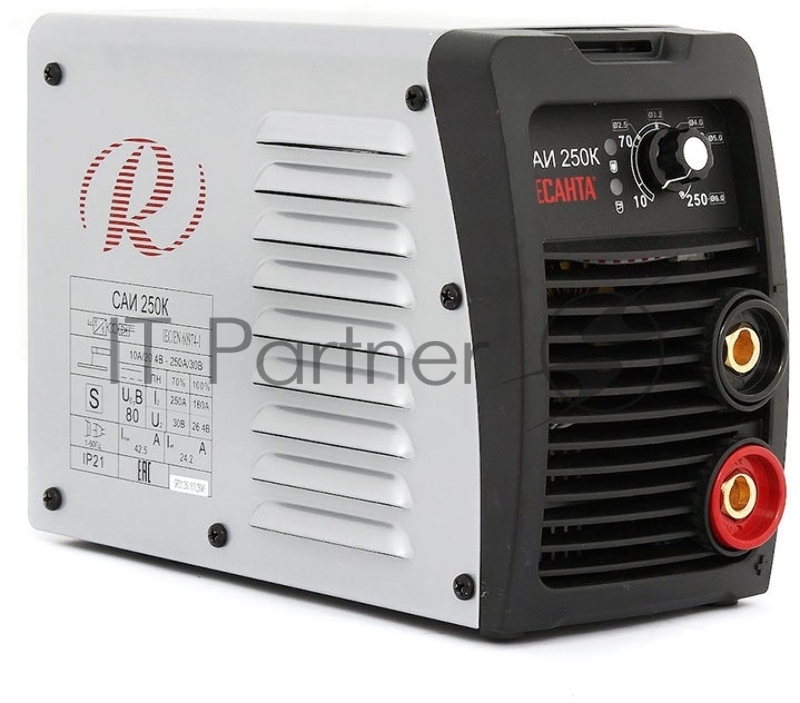 Сварочный аппарат компакт Ресанта САИ 250К 65/38 {154В-242В, макс.7,7кВт, 10А-250А, ПВ 70%, напр. холостого хода 80В, напр. 29В, макс. диаметр электрода 6,мм, 4,1кг}
