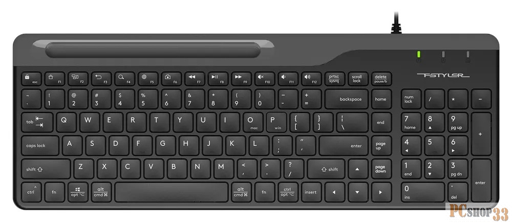 Клавиатура A4Tech Fstyler FK25 черный USB slim