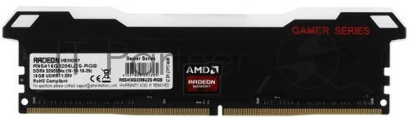 Модуль памяти AMD Radeon DDR4 16Gb 3600Mhz Long DIMM 1.35V Heat Shield RGB Retail R9S416G3606U2S-RGB