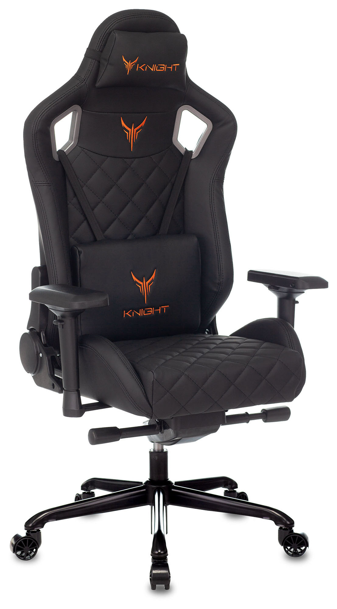 Кресло игровое Knight TITAN черный ромбик эко.кожа с подголов. крестовина металл