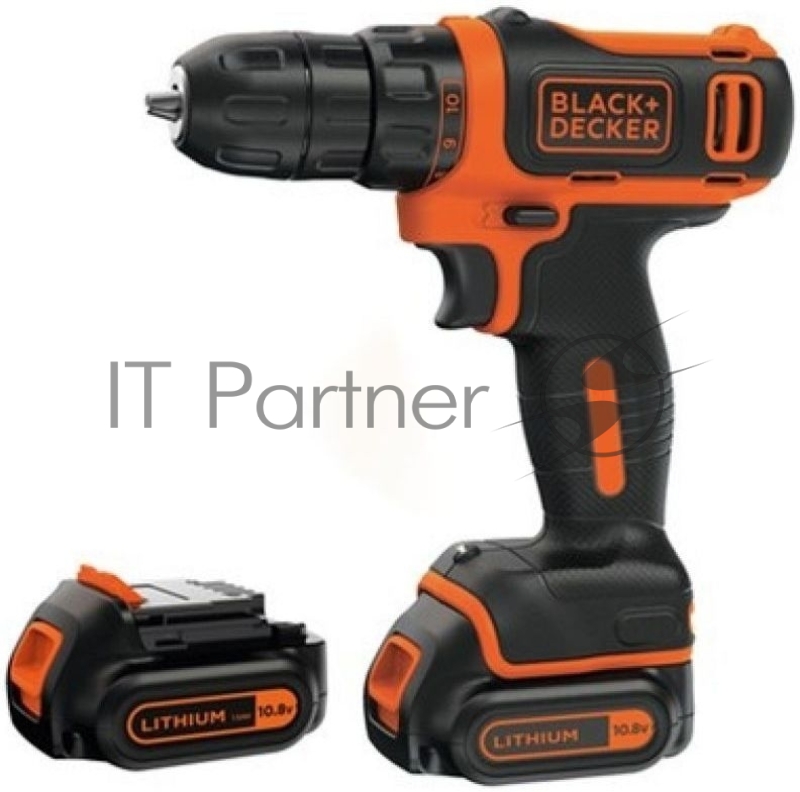 Дрель-шуруповерт Black+Decker BDCDD12KB-QW аккум. патрон:быстрозажимной (кейс в комплекте)