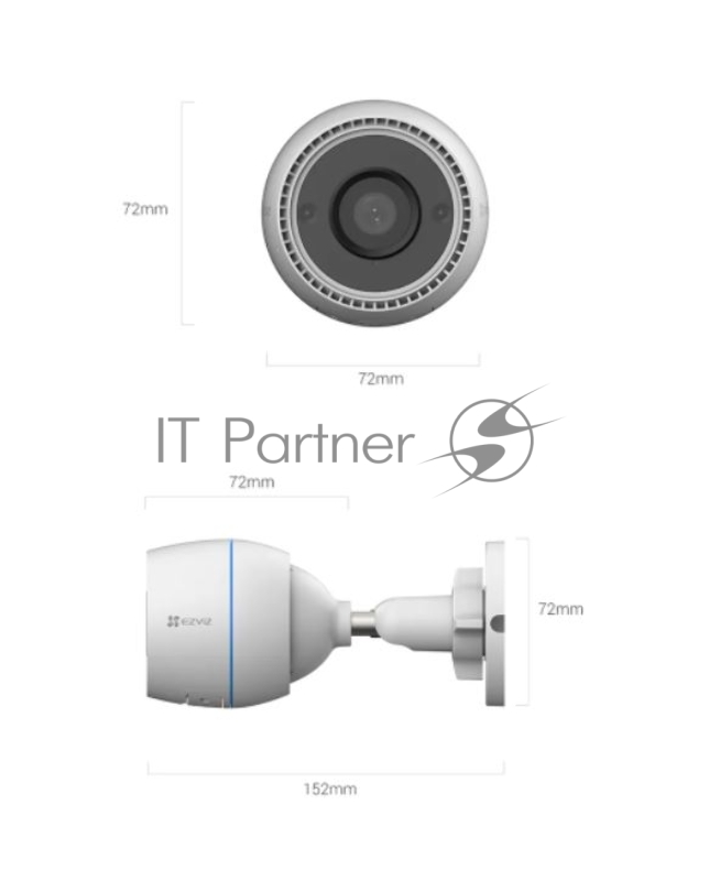 Камера видеонаблюдения IP Ezviz CS-C3TN-A0-1H2WF 2.8-2.8мм цв. (CS-C3TN (1080P,W1))