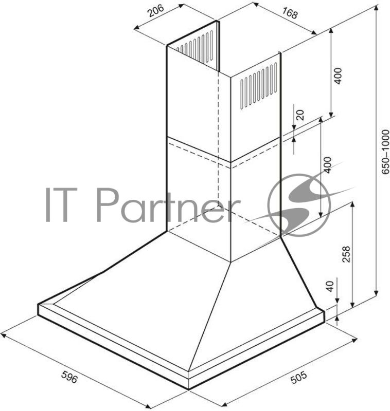 Вытяжка каминная Krona Bella 600 RETRO cлоновая кость управление: кнопочное (1 мотор)