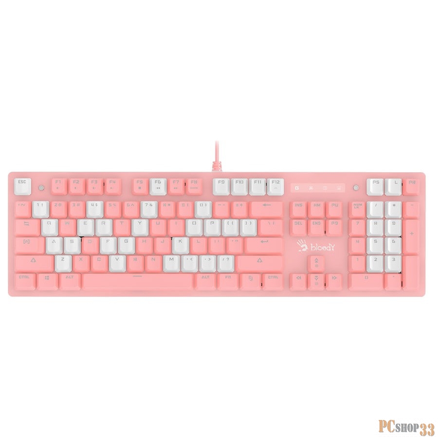 Клавиатура A4Tech Bloody B800 Dual Color механическая розовый/белый USB Multimedia for gamer LED
