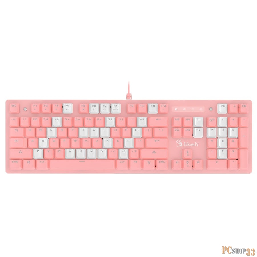 Клавиатура A4Tech Bloody B800 Dual Color механическая розовый/белый USB Multimedia for gamer LED