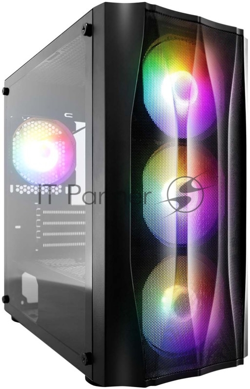 Корпус 1STPLAYER FIREBASE X3-M Black / mATX, TG / 4x120mm LED fans inc. / X3-M-BK-4F1