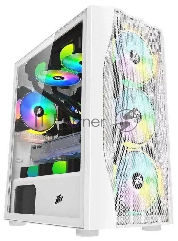 Корпус 1STPLAYER FIREBASE X3-M White / mATX, TG / 4x120mm LED fans inc. / X3-M-WH-4F1-W