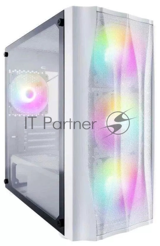 Корпус 1STPLAYER FIREBASE X3-M White / mATX, TG / 4x120mm LED fans inc. / X3-M-WH-4F1-W