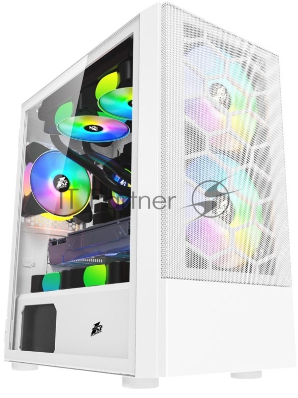 Корпус 1STPLAYER FIREBASE X4-M White / mATX, TG / 1x120mm & 2x140mm LED fans inc. / X4-M-WH-2F1P-W-1F1-W