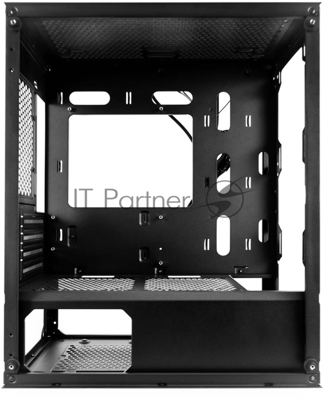 Корпус 1STPLAYER TRILOBITE T3-G Black / mATX, TG / 4x 120mm LED fans inc. / T3-G-BK-4F1