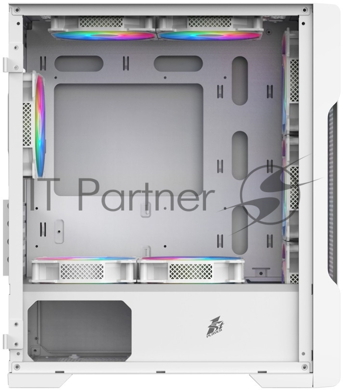 Корпус 1STPLAYER TRILOBITE T3 White / mATX, TG / 4x 120mm LED fans inc. / T3-WH-4F1-W