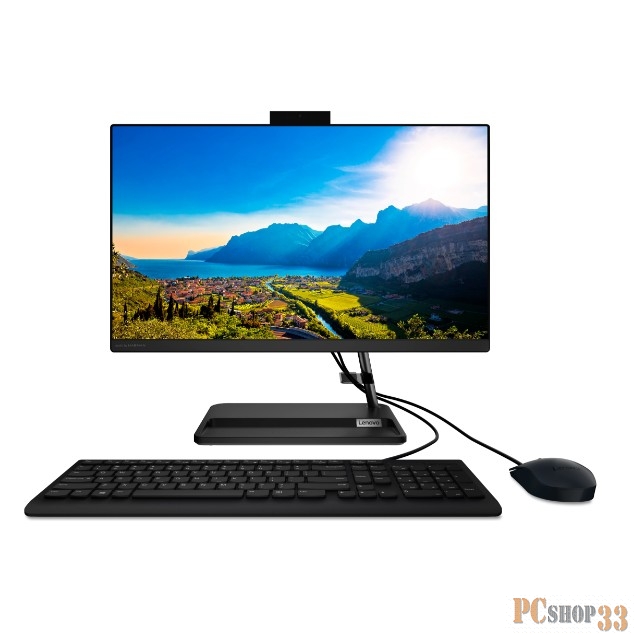 Моноблок Lenovo IdeaCentre AIO 3 22ADA6 21.5 (1920x1080)/AMD Athlon 3050U(2.3Ghz)/4096Mb/256SSDGb/ Radeon/BT/WiFi/war 1y/6.07kg/black/DOS + Keyboard, mouse USB
