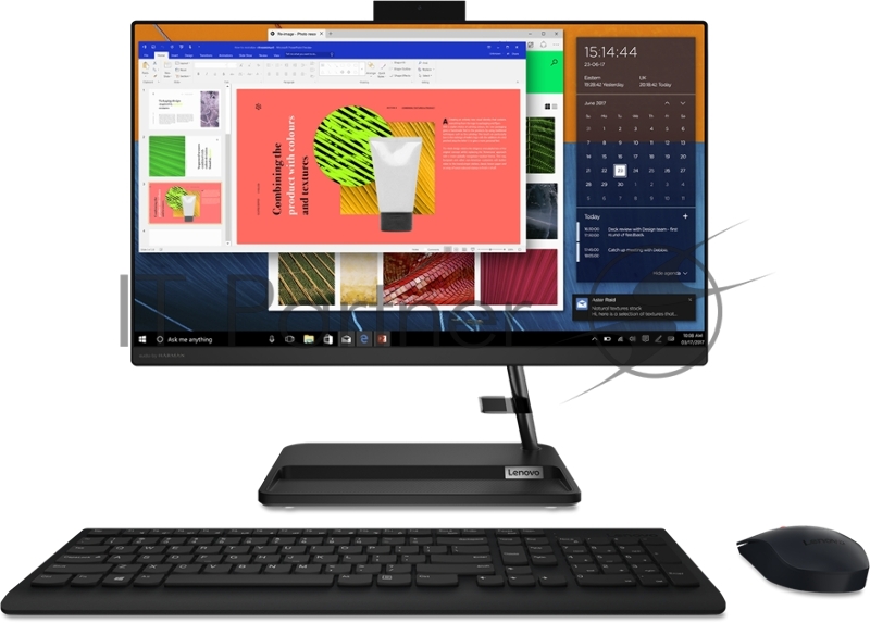 Моноблок Lenovo IdeaCentre AIO 3 22ADA6 21.5 (1920x1080)/AMD Ryzen 5 3500U(2.1Ghz)/8192Mb/256SSDGb/ Radeon Vega 8 /BT/WiFi/war 1y/6.07kg/black/DOS + Keyboard, mouse USB