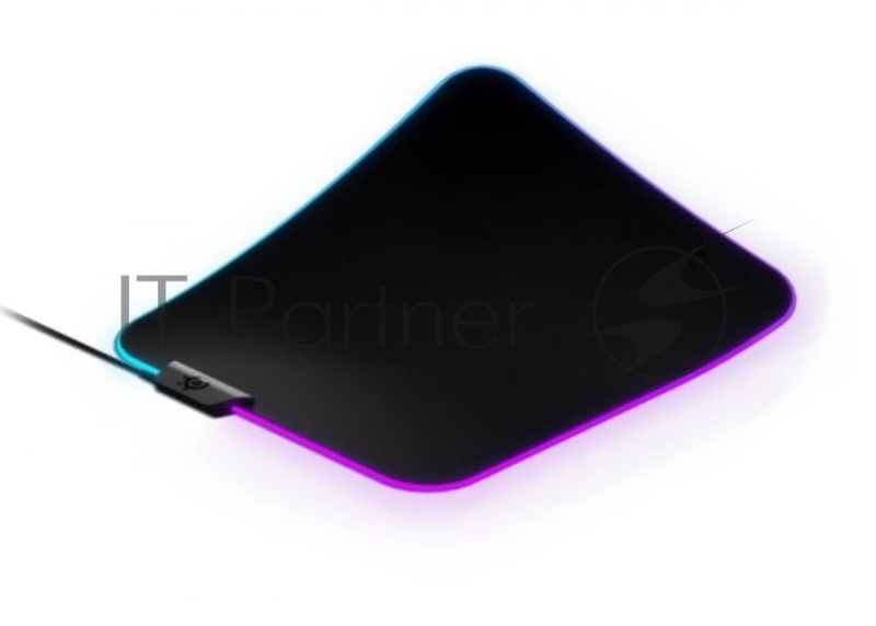 Игровой коврик для мыши Steelseries QcK Prism Cloth Medium чёрный (RGB подсветка, 320 x 270 x 6мм, текстиль, резина, USB)