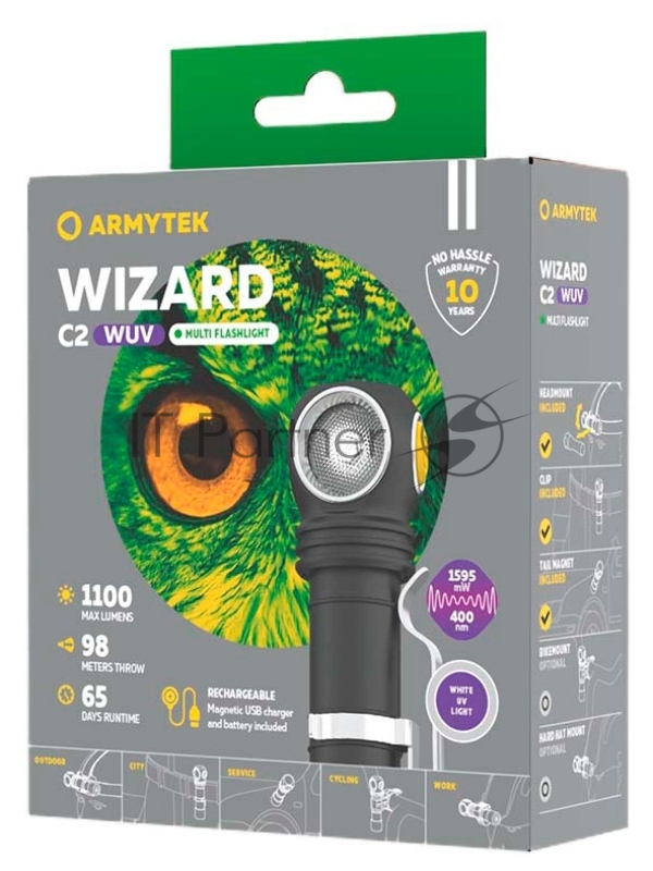 Мультифонарь светодиодный Armytek Wizard C2 MUV, 1100 лм, холодный свет, аккумулятор