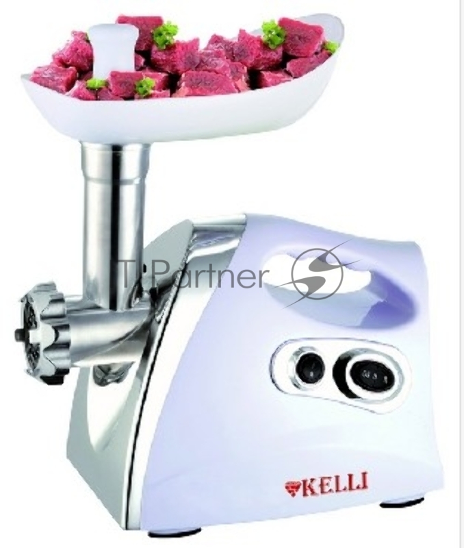 Мясорубка KELLI KL-5004 белый ЭЛЕКТРОМЯСОРУБКА Мощность: 1600Вт Защита двигателя от перегрева, большой пластиковый поднос, пластиковый толкатель, прочный металлический шнек, 2 отрых ножа из высококачественной нержавеющей стали, резиновые ножки для до