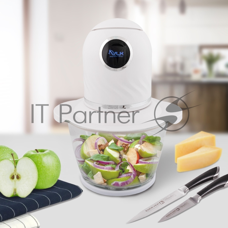 Измельчитель (чоппер) VLK Milano-6853, белый, 300 Вт, объем чаши 1 л, импульсный режим, два двойных лезвия