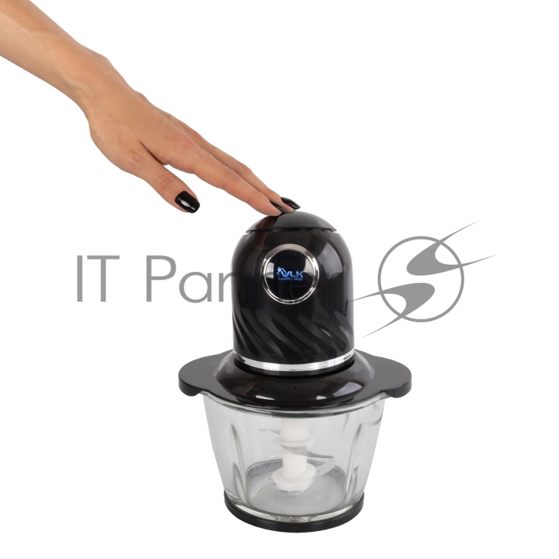 Измельчитель (чоппер) VLK Milano-6851, черный, 300 Вт, объем чаши 1 л, импульсный режим, два двойных лезвия, стеклянная чаша