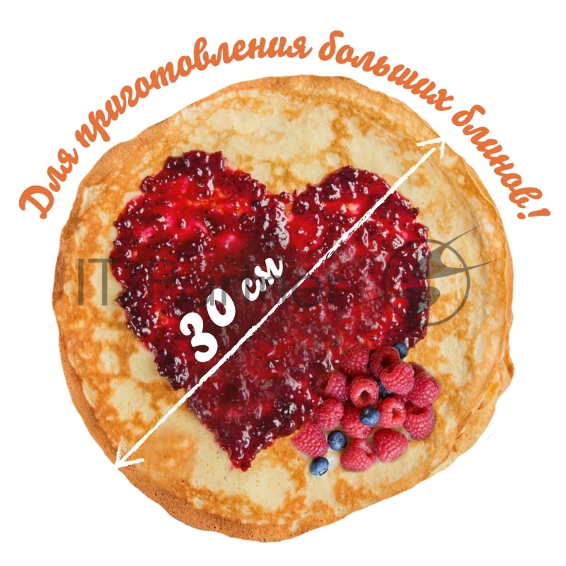 Блинница электрическая Endever CM-30B, черный, 1000 Вт, диаметр 30 см, регулировка температуры, лопатка и распределитель в комплекте, 6 шт/уп