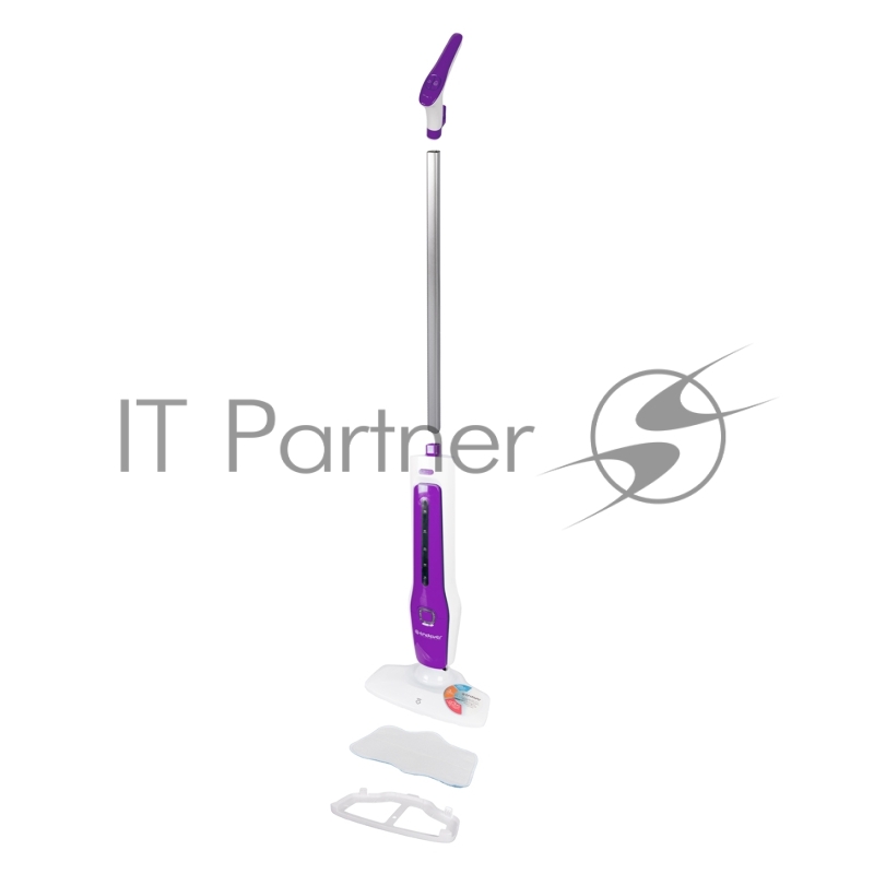 Паровая швабра Endever Odyssey Q-611, белый/фиолетовый, мощность 1300 Вт, давление пара бар, производительность пара 23г/мин, 2 шт/уп.