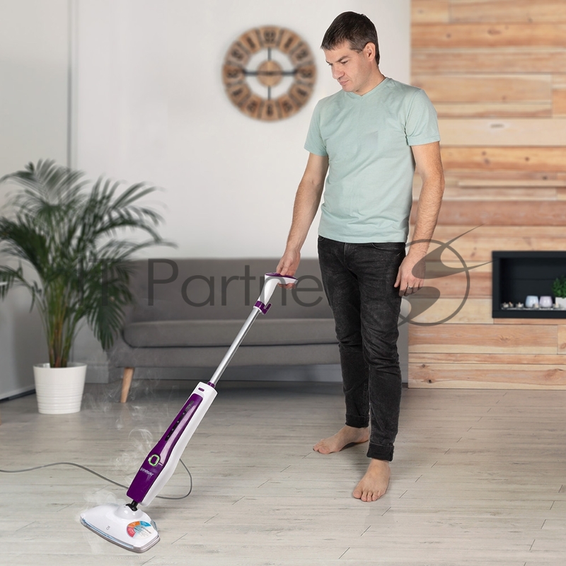 Паровая швабра Endever Odyssey Q-611, белый/фиолетовый, мощность 1300 Вт, давление пара бар, производительность пара 23г/мин, 2 шт/уп.