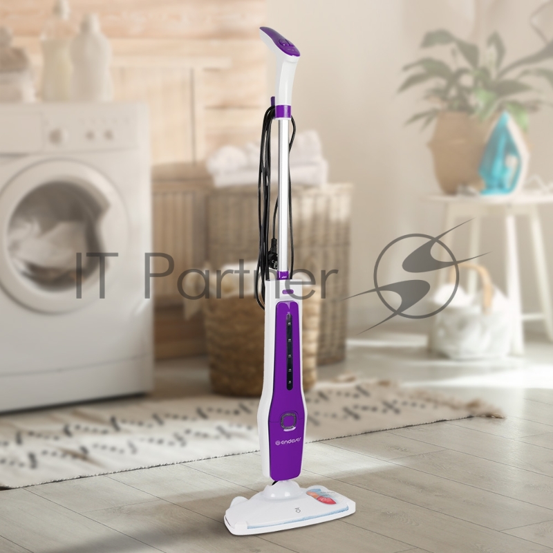 Паровая швабра Endever Odyssey Q-611, белый/фиолетовый, мощность 1300 Вт, давление пара бар, производительность пара 23г/мин, 2 шт/уп.