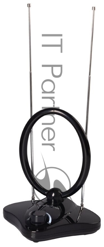 Комнатная ТВ антенна Kromax TV FLAT-11 black 10 шт/ упак Комн. акт. антенна, диап. DVB-T2, VHF: 87,5-230 МГц, UHF: 470-860 МГц, коэф. ус 30dB питание: адапт. в комплекте