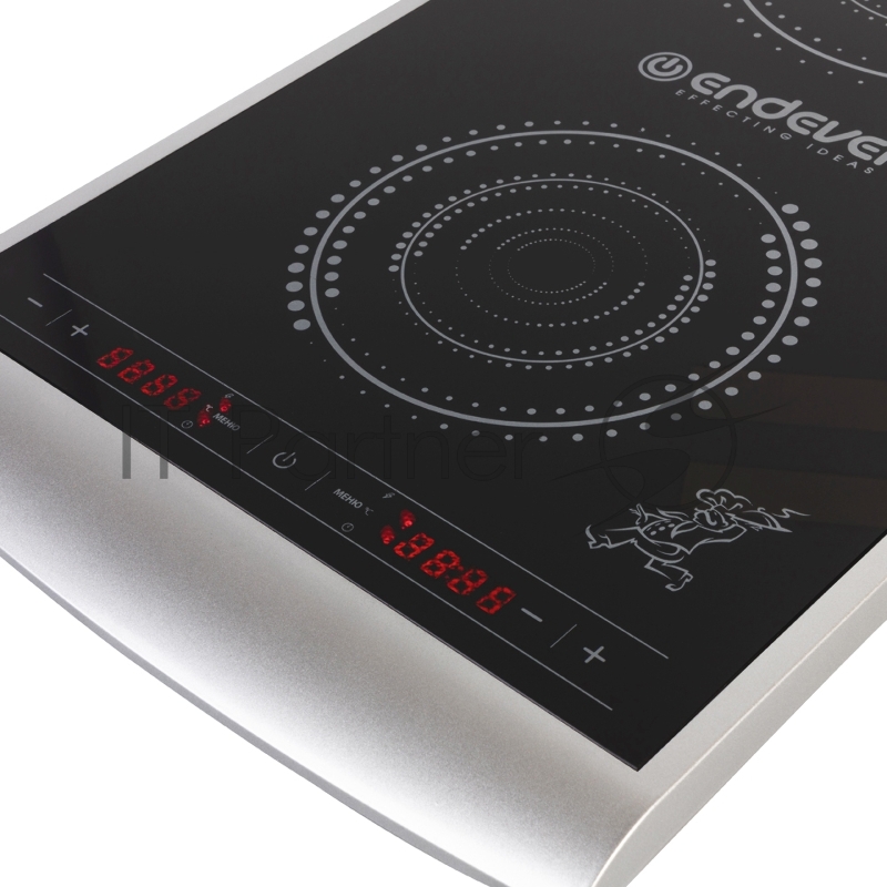 Плитка электрическая индукционного типа с двумя конфорками Endever Skyline IP-55, 1600+1300 Вт, 10 уровней регулировки температуры и мощности