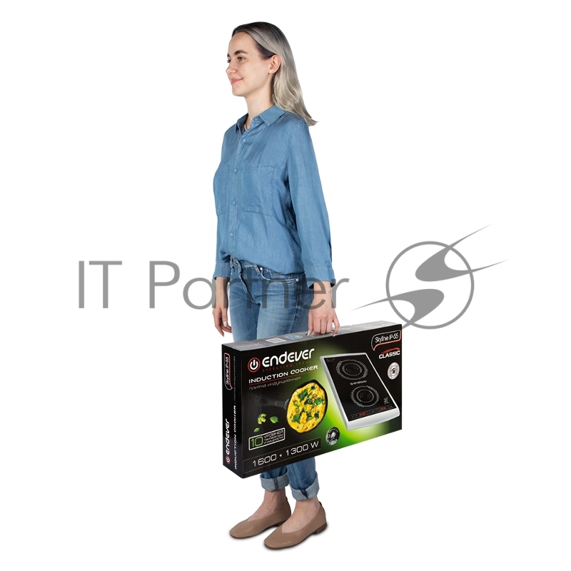 Плитка электрическая индукционного типа с двумя конфорками Endever Skyline IP-55, 1600+1300 Вт, 10 уровней регулировки температуры и мощности