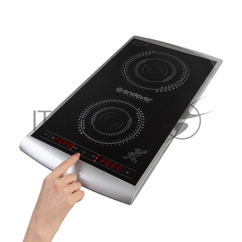Плитка электрическая индукционного типа с двумя конфорками Endever Skyline IP-55, 1600+1300 Вт, 10 уровней регулировки температуры и мощности