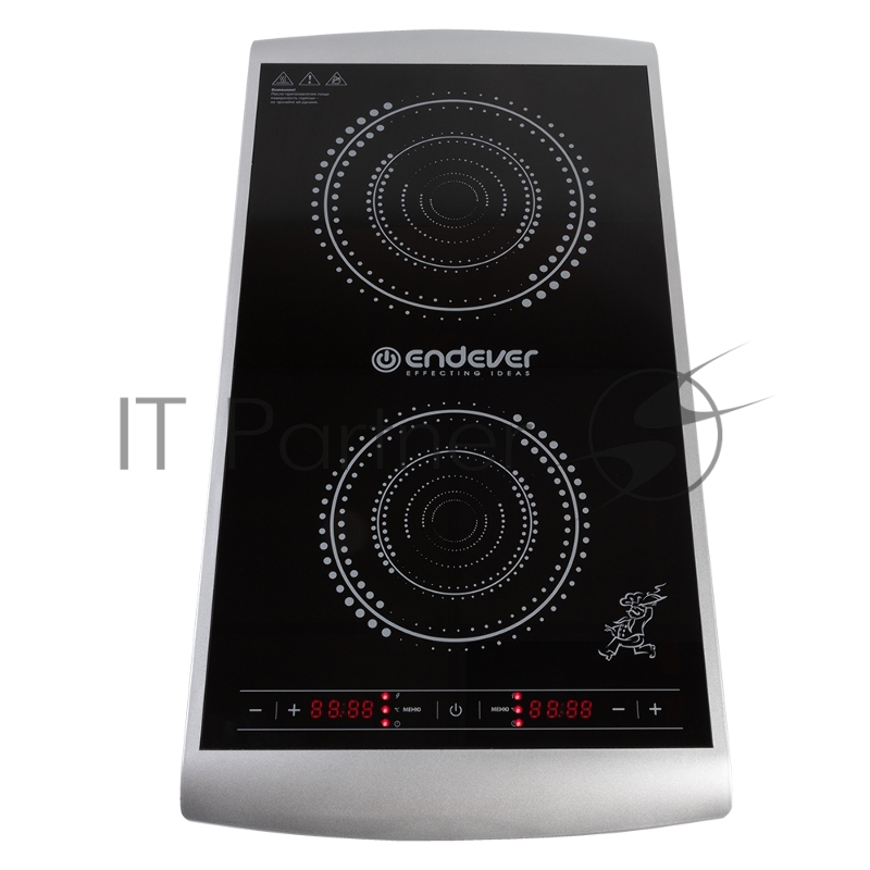 Плитка электрическая индукционного типа с двумя конфорками Endever Skyline IP-55, 1600+1300 Вт, 10 уровней регулировки температуры и мощности