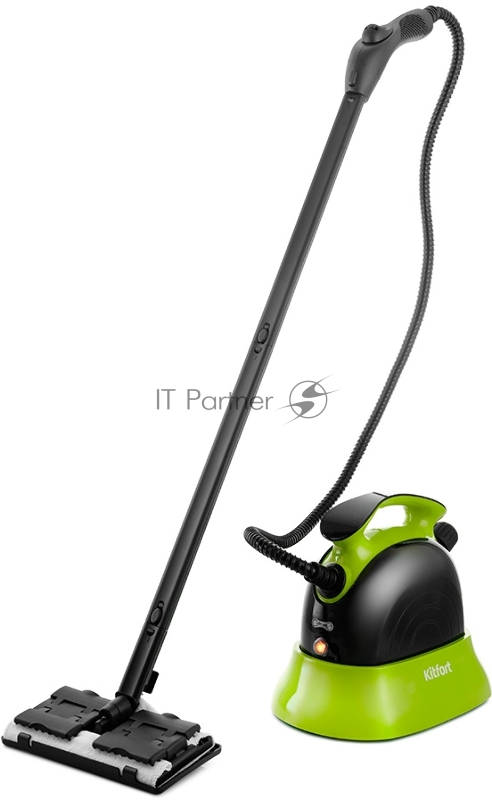 Пароочиститель напольный Kitfort КТ-9102-2 черный/салатовый