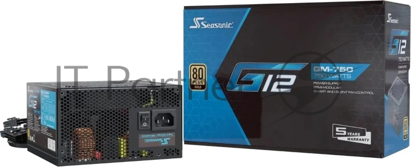 Блок питания SEASONIC FOCUS GM-750 SSR-750FM APFC 0.99 Модульный МВ(20+4), 1xCPU(4+4),4xPCI-E(6+2),8xSATA 120мм, S2FC КПД>87%100-240В,50-60ГцЗащиты OPP/OVP/UVP/ OCP/OTP/SCPEnergyStar,RoHS MTBF>100000ч