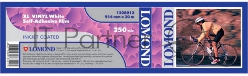 Пленка LOMOND самоклеящ. винил (бумажная подложка) 914мм х 20м 250мкм втулка 3/76мм