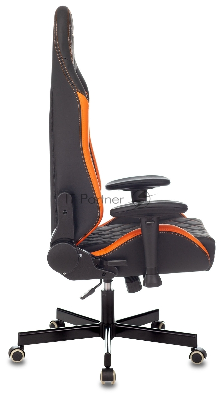 Кресло игровое Knight Explore черный/оранжевый ромбик эко.кожа с подголов. крестовина металл