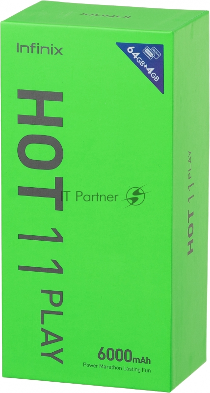 Смартфон Infinix X688B Hot 11 play 64Gb 4Gb черный моноблок 3G 4G 2Sim 6.82 720x1640 Android 11 13Mpix 802.11 a/b/g/n/ac GPS GSM900/1800 GSM1900 TouchSc FM microSD max512Gb