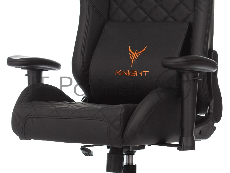 Кресло игровое Knight EXPLORE черный ромбик эко.кожа с подголов. крестовина металл