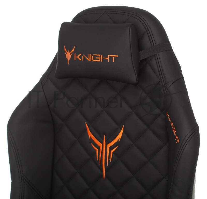 Кресло игровое Knight EXPLORE черный ромбик эко.кожа с подголов. крестовина металл