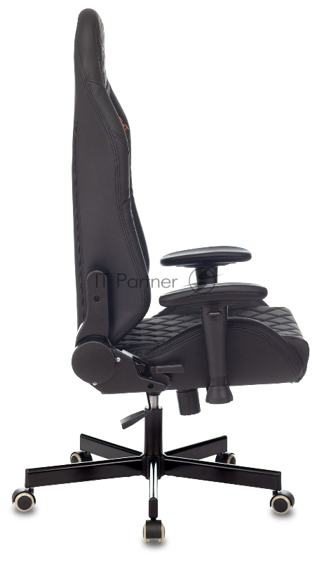 Кресло игровое Knight EXPLORE черный ромбик эко.кожа с подголов. крестовина металл