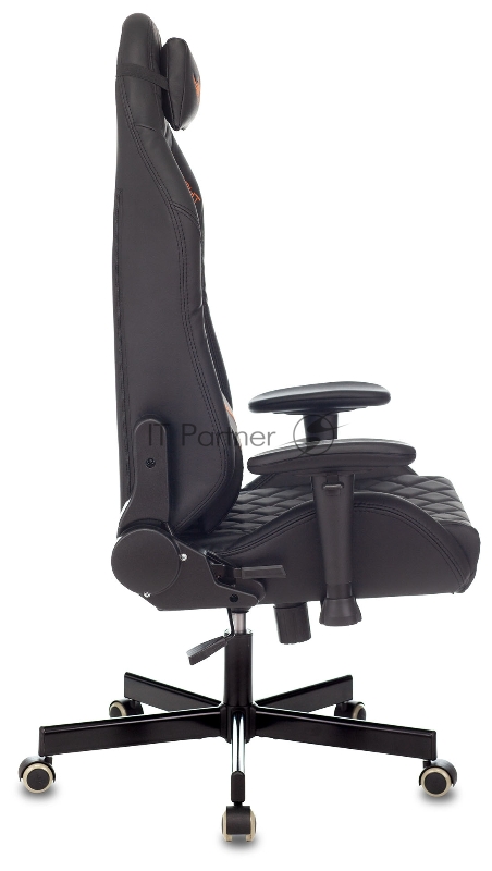 Кресло игровое Knight EXPLORE черный ромбик эко.кожа с подголов. крестовина металл