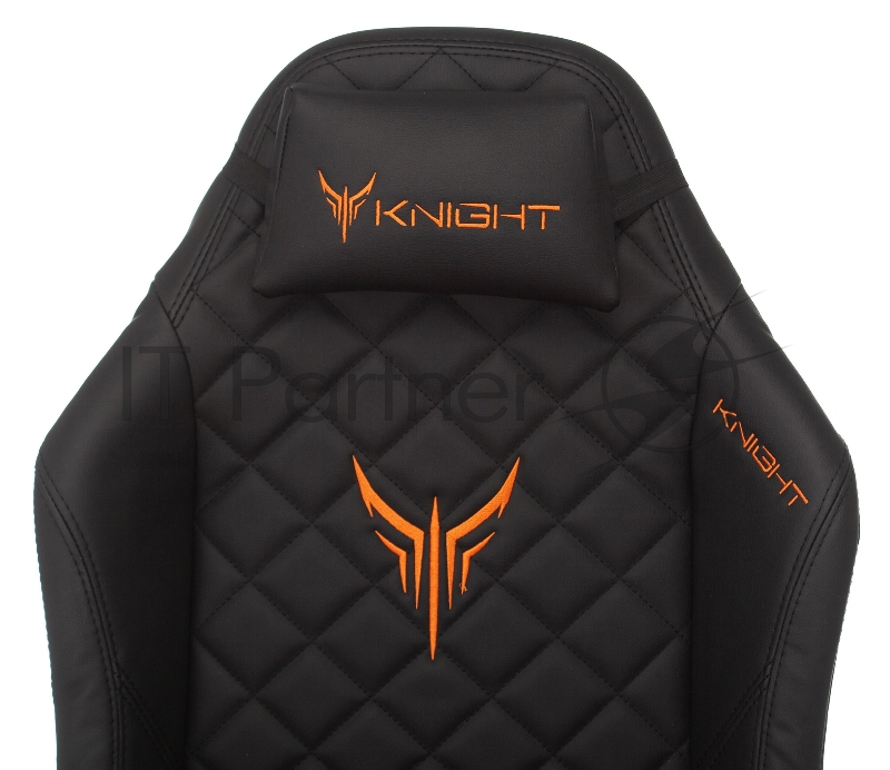 Кресло игровое Knight EXPLORE черный ромбик эко.кожа с подголов. крестовина металл