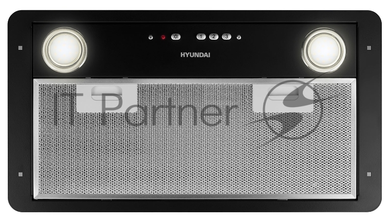 Вытяжка встраиваемая Hyundai HBB 6035 BK черный управление: кнопочное (1 мотор)