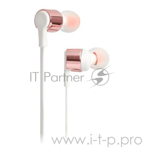 Наушники JBL T210 RGD 1.2м розовое золото/белый проводные (в ушной раковине)