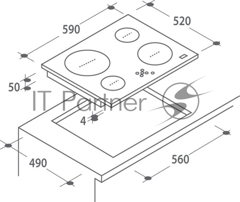Встраиваемые электрические панели CANDY 60 см, стеклокерамика, независимая, таймер, 2 зоны расширения, автоматика закипания, черная